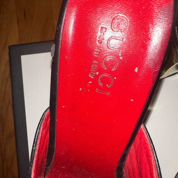 Gucci Black and Red Mules with Gold Horsebit - Picture 2 of 5